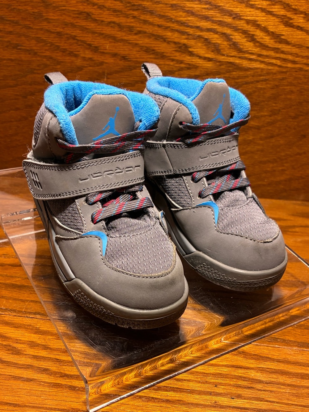 Jordan Flight 45 High Top Toddler Sneakers Gray Blue Size 10C